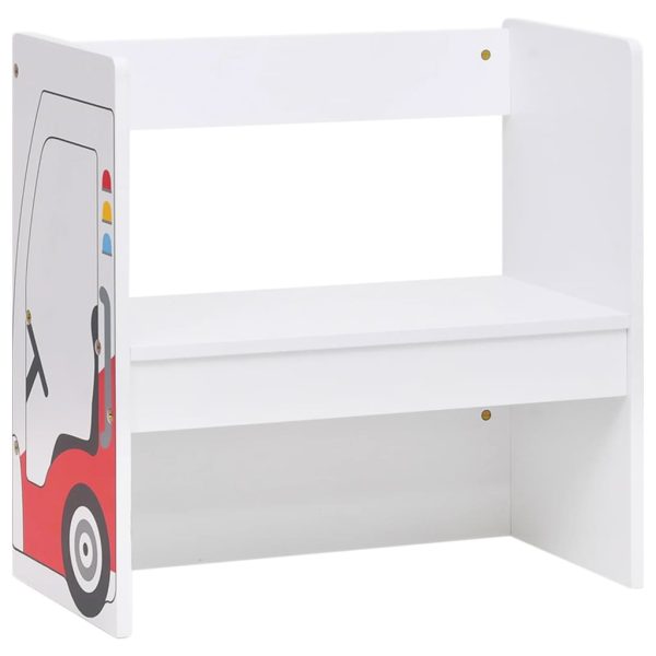 3 pcs conj. mesa e cadeiras infantil design carro policia MDF - Image 5
