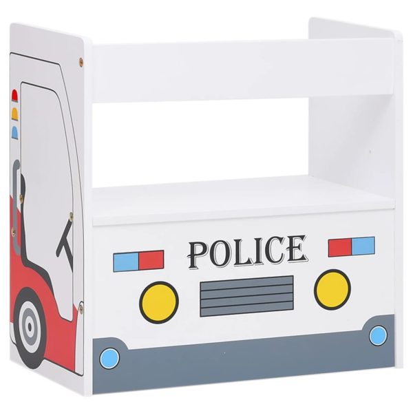3 pcs conj. mesa e cadeiras infantil design carro policia MDF - Image 6