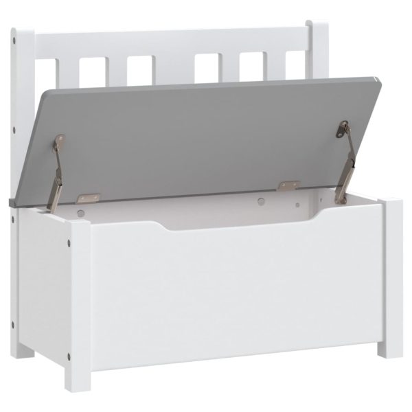 Banco de arrumação infantil 60x30x55 cm MDF branco e cinzento - Image 3