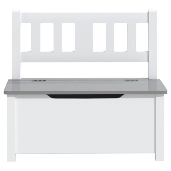 Banco de arrumação infantil 60x30x55 cm MDF branco e cinzento - Image 4