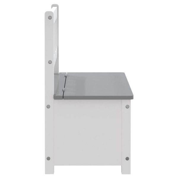 Banco de arrumação infantil 60x30x55 cm MDF branco e cinzento - Image 5