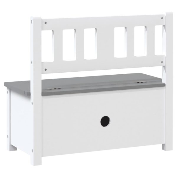 Banco de arrumação infantil 60x30x55 cm MDF branco e cinzento - Image 6