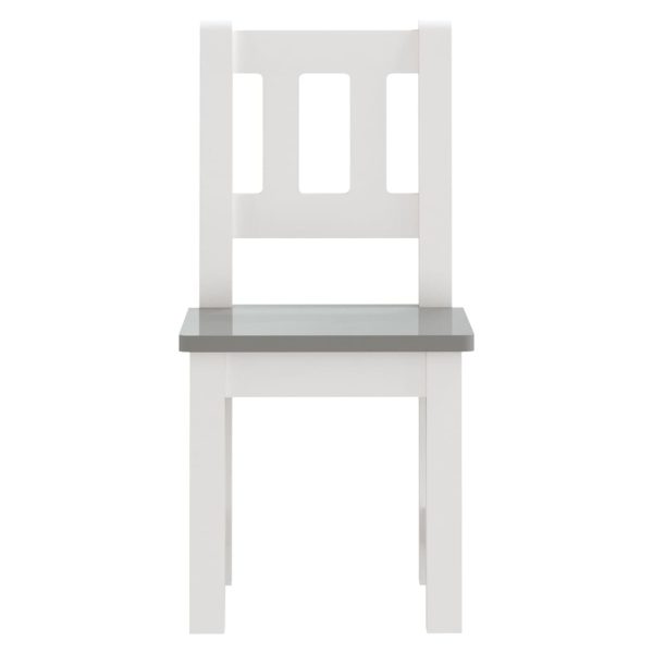 3 pcs conjunto mesa e cadeiras infantil MDF branco e cinzento - Image 5