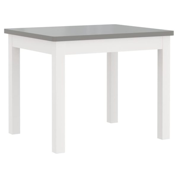 3 pcs conjunto mesa e cadeiras infantil MDF branco e cinzento - Image 6