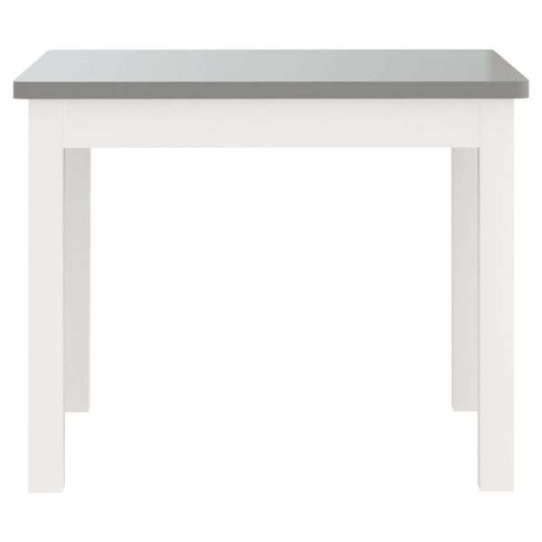 3 pcs conjunto mesa e cadeiras infantil MDF branco e cinzento - Image 7