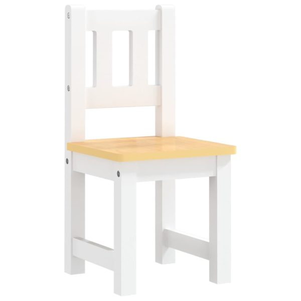 3 pcs conjunto mesa e cadeiras infantil MDF branco e bege - Image 4