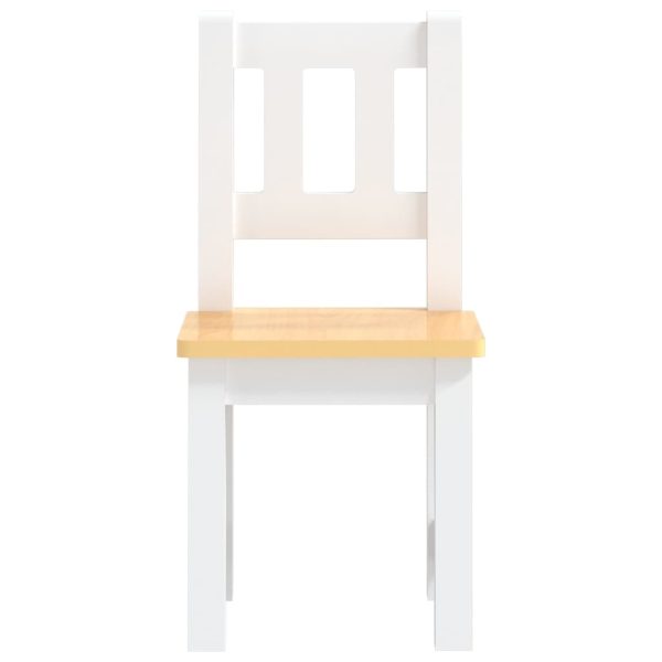 3 pcs conjunto mesa e cadeiras infantil MDF branco e bege - Image 5