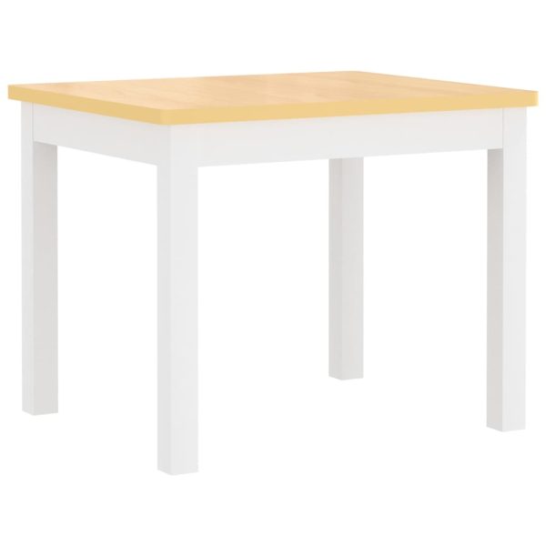 3 pcs conjunto mesa e cadeiras infantil MDF branco e bege - Image 6
