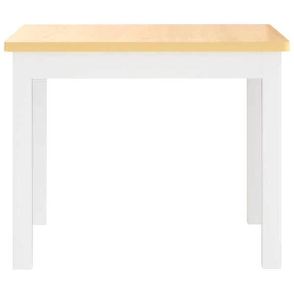 3 pcs conjunto mesa e cadeiras infantil MDF branco e bege - Image 7