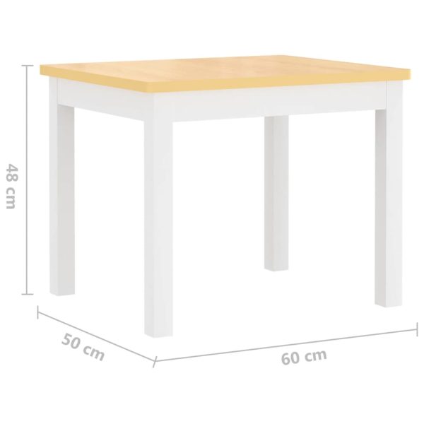 3 pcs conjunto mesa e cadeiras infantil MDF branco e bege - Image 9