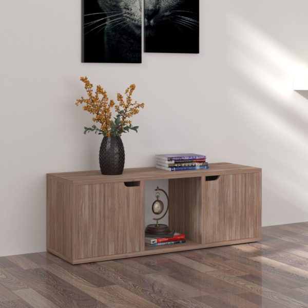 Móvel TV 88,5x27,5x30,5 cm contraplacado carvalho sonoma cinza