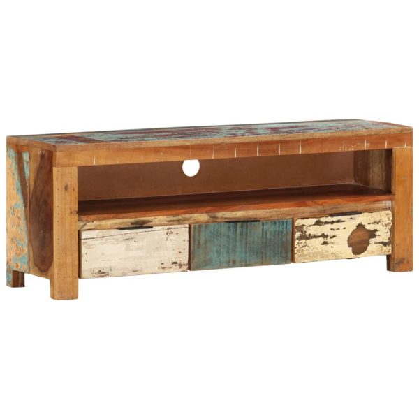 Móvel de TV 110x30x40 cm madeira recuperada maciça