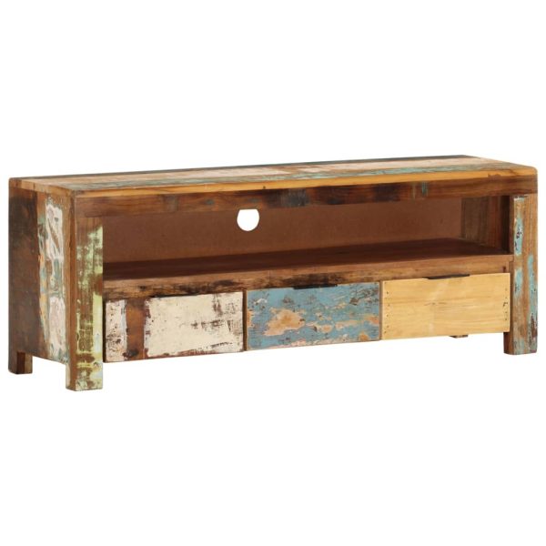 Móvel de TV 110x30x40 cm madeira recuperada maciça - Image 10