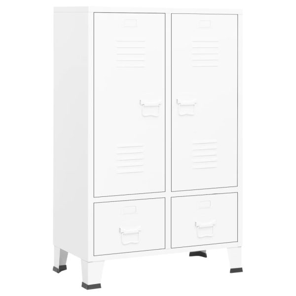 Roupeiro industrial 67x35x107 cm aço branco - Image 2