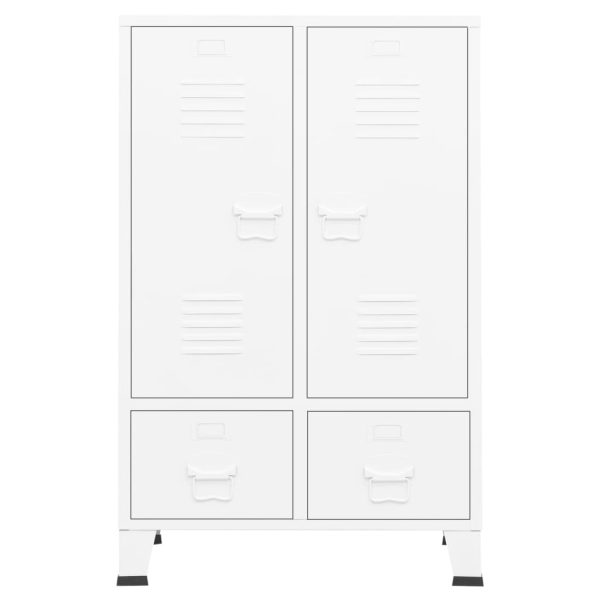 Roupeiro industrial 67x35x107 cm aço branco - Image 3
