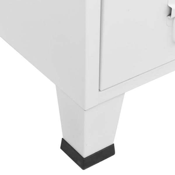 Roupeiro industrial 67x35x107 cm aço branco - Image 7