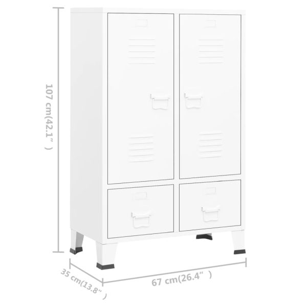Roupeiro industrial 67x35x107 cm aço branco - Image 10