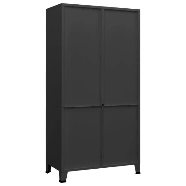 Roupeiro industrial 90x50x180 cm metal preto - Image 4