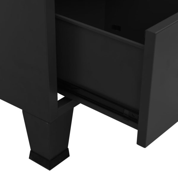 Roupeiro industrial 90x50x180 cm metal preto - Image 8