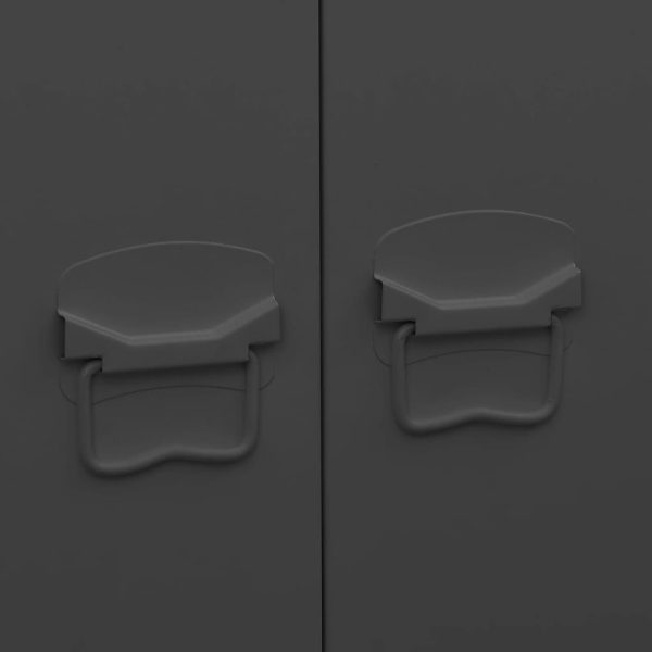 Roupeiro industrial 90x50x180 cm metal preto - Image 9