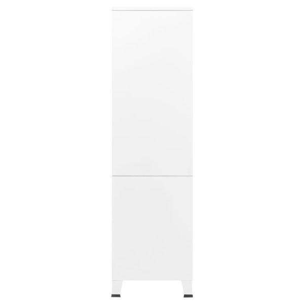 Roupeiro industrial 90x50x180 cm metal branco - Image 5