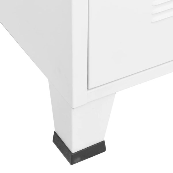 Roupeiro industrial 90x50x180 cm metal branco - Image 7