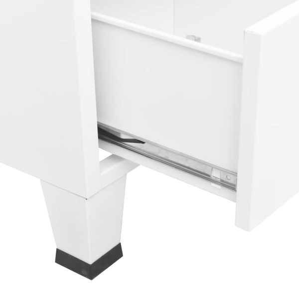 Roupeiro industrial 90x50x180 cm metal branco - Image 8