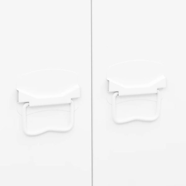 Roupeiro industrial 90x50x180 cm metal branco - Image 9