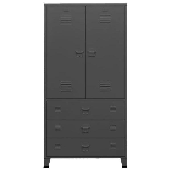 Roupeiro industrial 90x50x180 cm metal antracite - Image 3