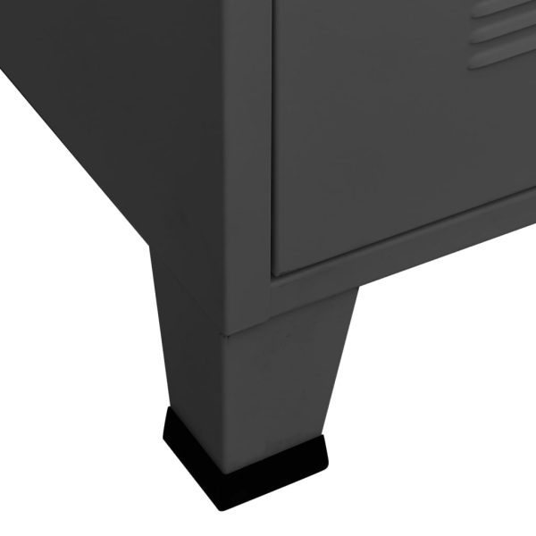 Roupeiro industrial 90x50x180 cm metal antracite - Image 7
