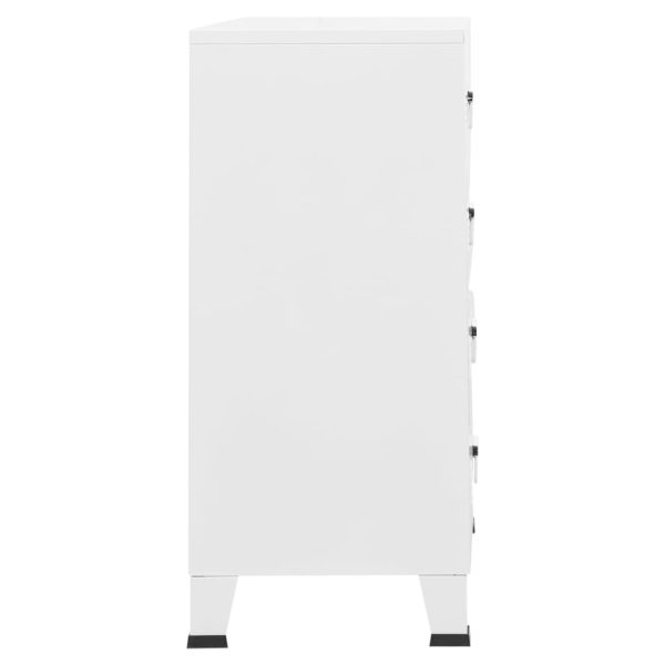 Cómoda industrial 78x40x93 cm metal branco - Image 4