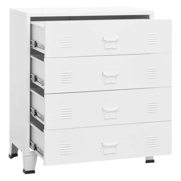 Cómoda industrial 78x40x93 cm metal branco - Image 6