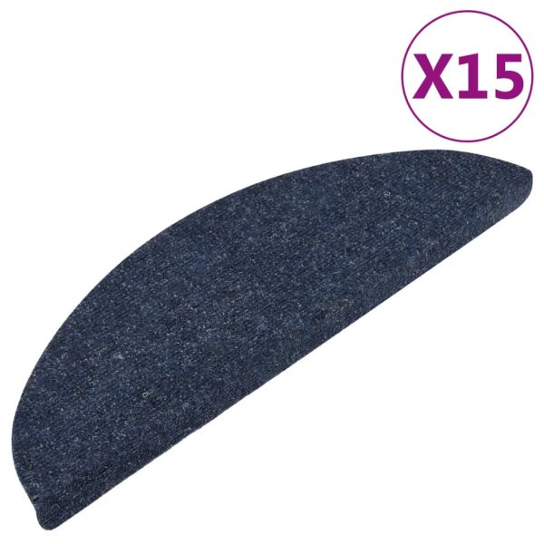 Tapetes de escada adesivos 15 pcs 56x17x3 cm azul - Image 2
