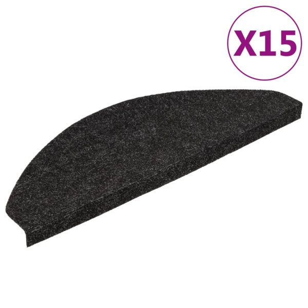 Tapetes de escada autoadesivos 15 pcs 65x22,5x3,5 cm antracite - Image 2