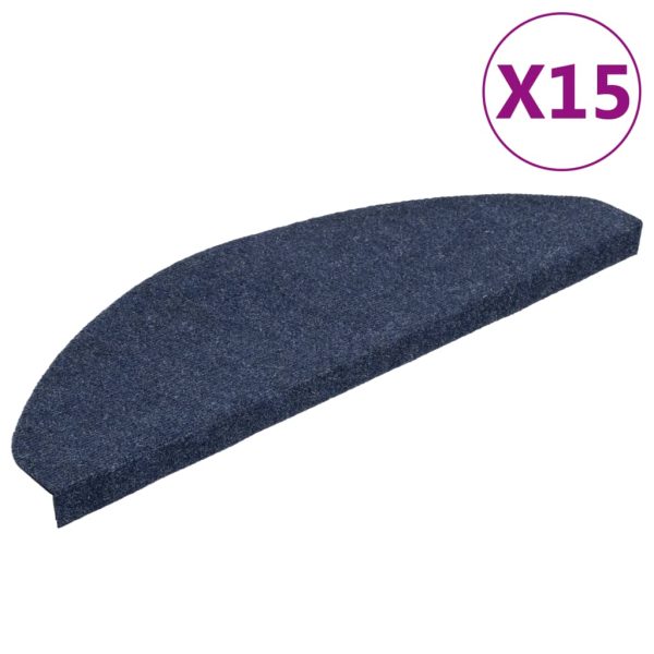 Tapetes de escada autoadesivos 15 pcs 65x22,5x3,5 cm azul - Image 2
