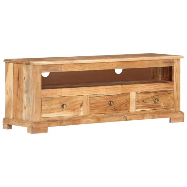 Móvel de TV madeira de acácia maciça 110x30x40 cm castanho - Image 11