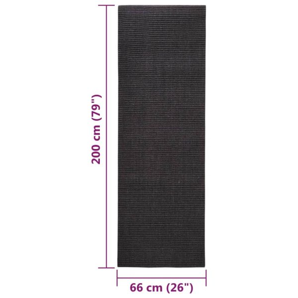 Tapete sisal natural 66x200 cm preto - Image 7