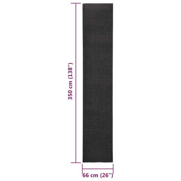 Tapete sisal natural 66x350 cm preto - Image 6