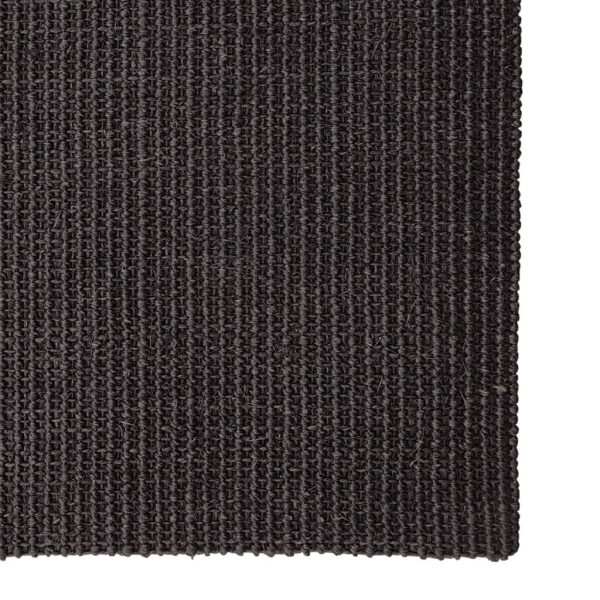 Tapete sisal natural 80x250 cm preto - Image 3