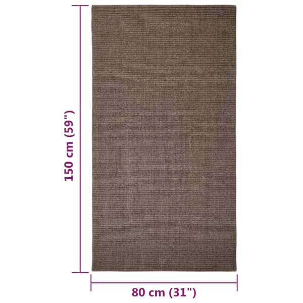 Tapete sisal natural 80x150 cm castanho - Image 7