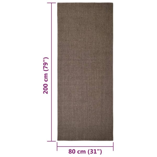 Tapete sisal natural 80x200 cm castanho - Image 7