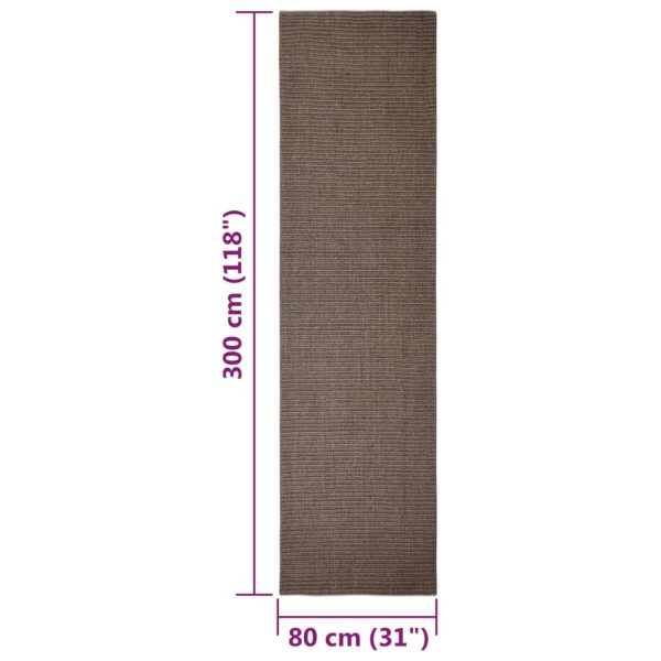 Tapete sisal natural 80x300 cm castanho - Image 7