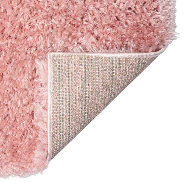 Tapete shaggy de pelo alto com 50 mm 160x230 cm rosa - Image 2