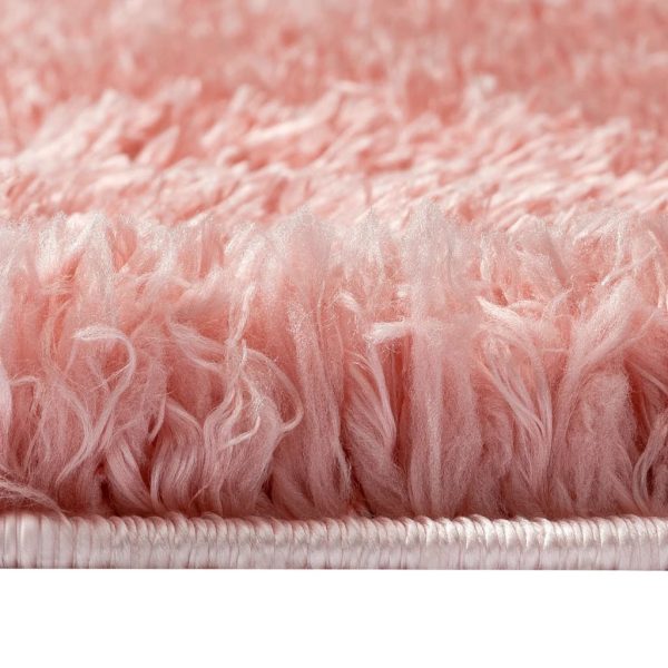 Tapete shaggy de pelo alto com 50 mm 160x230 cm rosa - Image 4