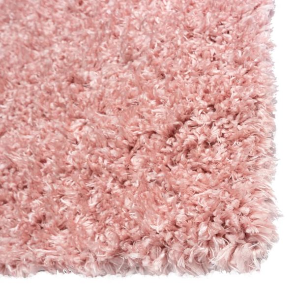Tapete shaggy de pelo alto com 50 mm 160x230 cm rosa - Image 5