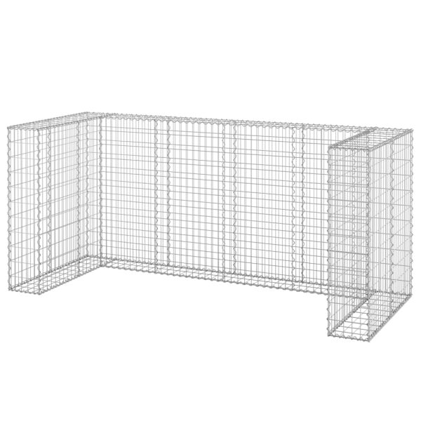 Muro gabião p/ caixotes do lixo aço galvanizado 254x100x110 cm - Image 2