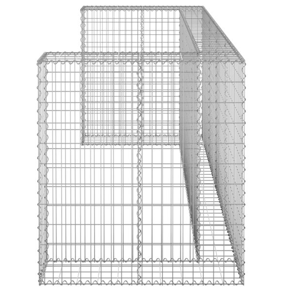 Muro gabião p/ caixotes do lixo aço galvanizado 254x100x110 cm - Image 4