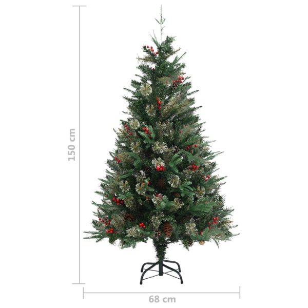 Árvore de Natal com pinhas 150 cm PCV e PE verde - Image 6