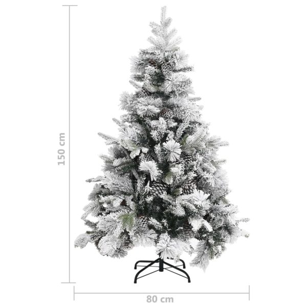 Árvore de Natal c/ flocos de neve e pinhas 150 cm PVC e PE - Image 6