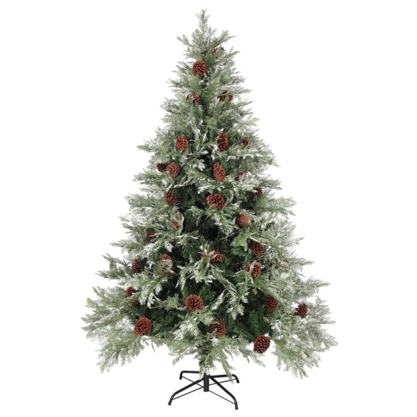 Árvore de Natal com pinhas 150 cm PVC e PE verde e branco - Image 2